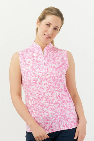 Rise Sleeveless Ladies Golf Polo Shirt - Candy Pebble