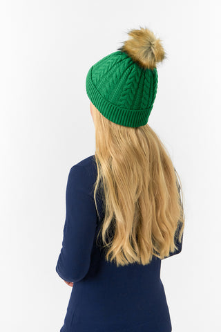 Waterproof Bobble Ladies Golf Hat - Emerald Green