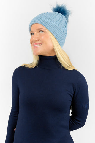 Surprizeshop Ladies Waterproof Bobble Ladies Golf Hat - Pastel Blue
