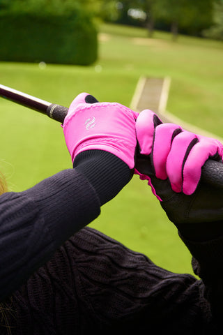 Polar Stretch Pair of Winter Ladies Golf Gloves - Pink