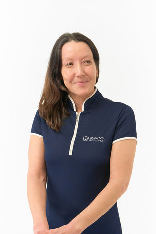 Women's Golf Lounge x Surprizeshop - Pure Golf Bloom Cap Sleeve Polo Shirt Navy