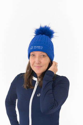 Women's Golf Lounge x Surprizeshop Womens Waterproof Bobble Hat Royal Blue