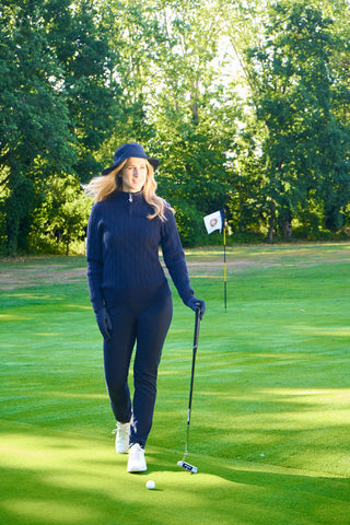 Ladies Golf Waterproof Mesh Lined Rain Hat - Navy