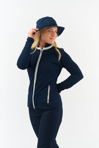 Ladies Golf Waterproof Mesh Lined Rain Hat - Navy