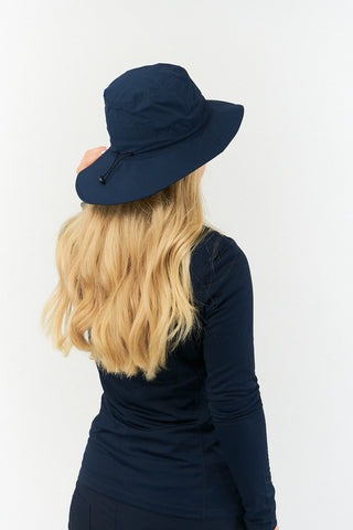 Ladies Golf Waterproof Mesh Lined Rain Hat - Navy