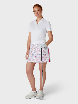 Callaway Golf Ladies Birdie and Eagle Print Golf Skort - Brilliant White - 43CM