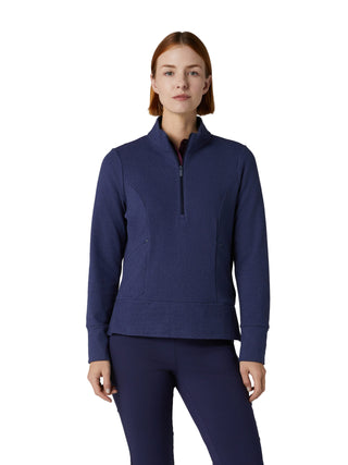 Callaway Ladies Micro Fleece Golf Pullover Sweater - Peacoat Heather