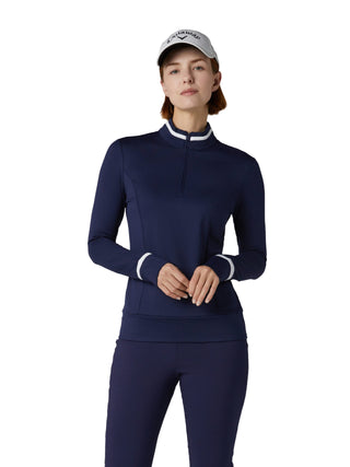 Callaway Ladies Thermal Long Sleeve Colourblock Golf Top - Peacoat