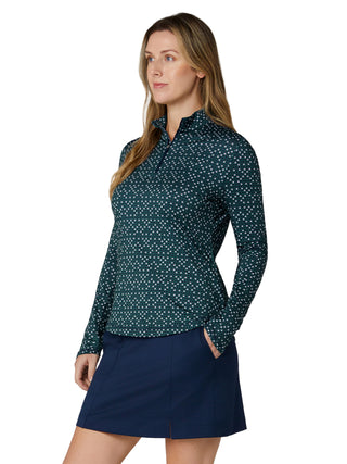Callaway Framing Geo Long Sleeve Golf Top - Peacoat