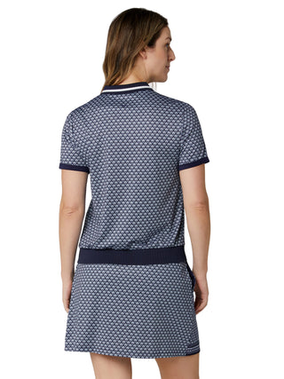 Callaway Scarf Geo Short Sleeve Polo - Peacoat