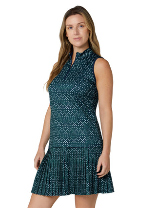 Callaway Framing Geo Sleeveless Golf Polo - Peacoat