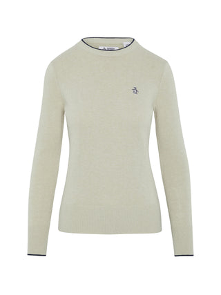 Penguin Ladies Golf Pullover Sweater with Elongated Cuffs - Silver Birch