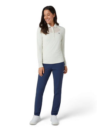 Penguin Ladies Golf Long Sleeve Polo with Power Mesh Yoke - Silver Birch