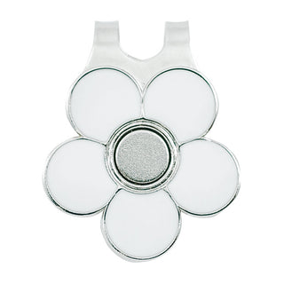 Ladies Golf Flower Visor Clip - White