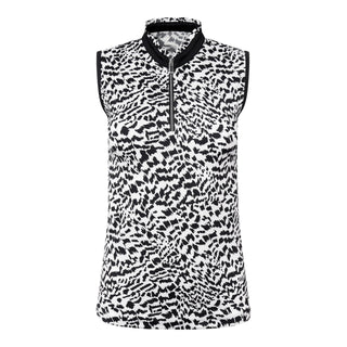 Tail Ladies Golf Edil Sleeveless Polo - Abstract Cheetah