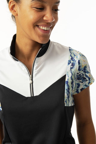 Daily Sports Iza Cap Sleeve Polo Shirt - Black