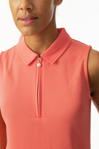 Daily Sports Peoria Sleeveless Golf Polo Shirt - Coral