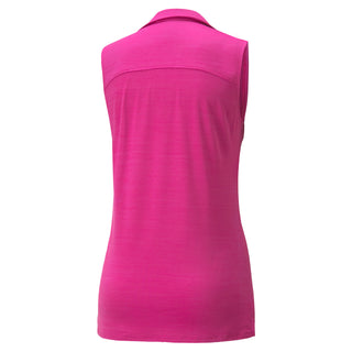 Puma Ladies Golf Cloudspun Coast Sleeveless Polo - Festival Fuschia Heather