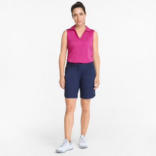 Puma Ladies Golf Cloudspun Coast Sleeveless Polo - Festival Fuschia Heather