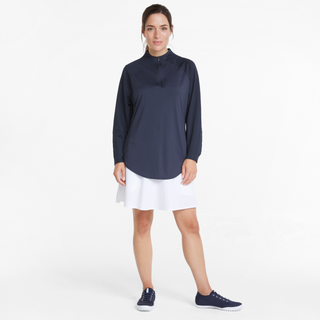Puma Ladies Golf Shine Long Sleeve Quarter Zip - Navy Blazer