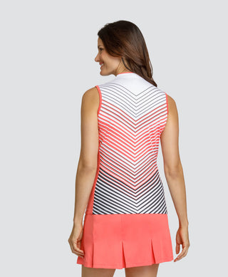 Tail Ladies Nolia Sleeveless Polo - Gradient Chevron