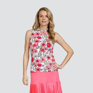 Tail Ladies Golf Lyon Sleeveless Top - Strawberry Blossoms