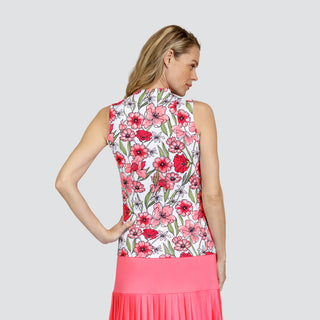 Tail Ladies Golf Lyon Sleeveless Top - Strawberry Blossoms