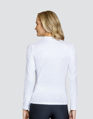 Tail Ladies Tamil Long Sleeve Polo - Pebbles Chalk