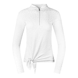 Tail Ladies Tamil Long Sleeve Polo - Pebbles Chalk