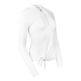 Tail Ladies Tamil Long Sleeve Polo - Pebbles Chalk