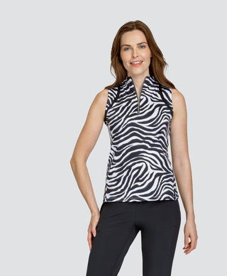 Tail Ladies Vane Sleeveless Polo - Painted Zebra