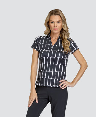 Tail Ladies Atha Short Sleeve Polo - Checkered Geo