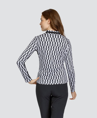 Tail Ladies Adaline Long Sleeve Polo - Magnetic Geo