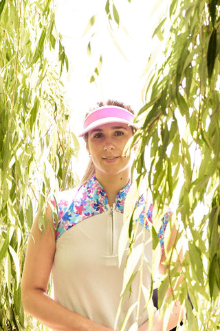 Pure Golf Spirit Sleeveless Golf Polo Shirt - Watercolour Daydream