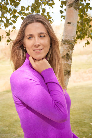 Pure  Glow Super Soft Roll Neck - Amethyst
