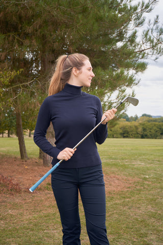 Pure Golf Super Soft Glow Roll Neck - Navy