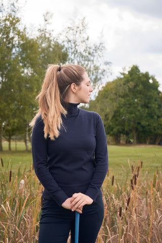 Pure Golf Super Soft Glow Roll Neck - Navy