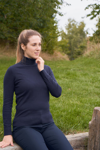 Pure Golf Super Soft Glow Roll Neck - Navy