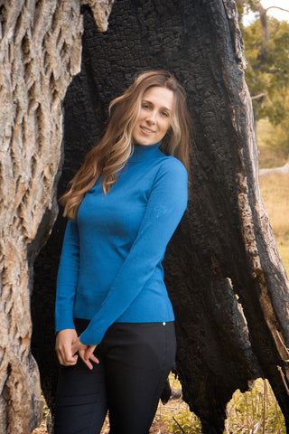 Pure Golf Super Soft Glow Roll Neck - Vallarta Blue