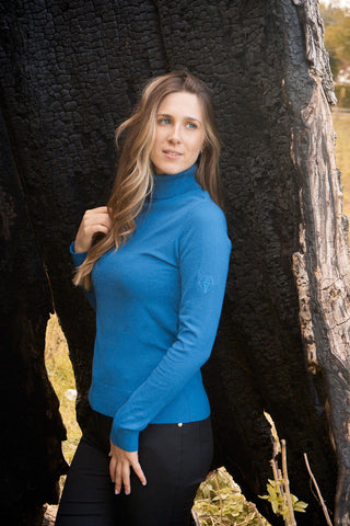 Pure Golf Super Soft Glow Roll Neck - Vallarta Blue