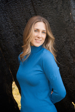 Pure Golf Super Soft Glow Roll Neck - Vallarta Blue