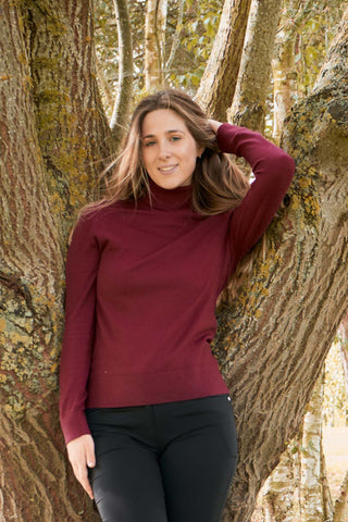 Pure Golf Super Soft Glow Roll Neck - Garnet Berry