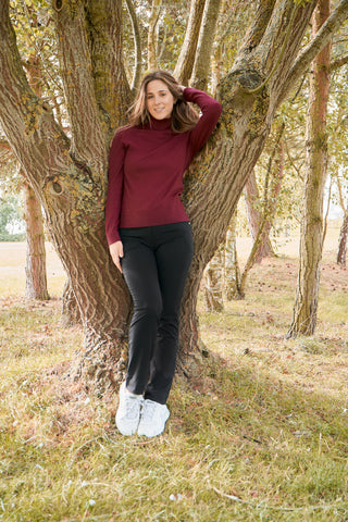 Pure Golf Super Soft Glow Roll Neck - Garnet Berry
