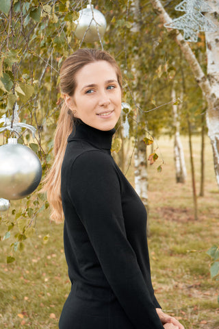 Pure Golf Super Soft Glow Roll Neck - Black