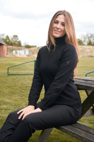 Brace Black Super Soft Lined Quarter Zip Golf Jumper - Pure Golf
