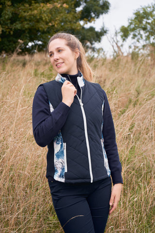 Pure Golf Amber Quilted Gilet  - Stone Canvas collection - Navy