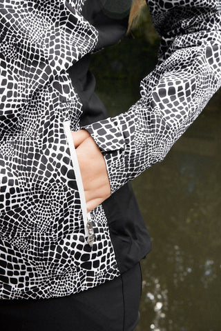 Pure Golf Jora Waterproof Full Zip Jacket - Mono Snake