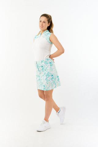 Pure Golf Ladies Spirit Sleeveless Golf Polo Shirt - Aquamarine Lake