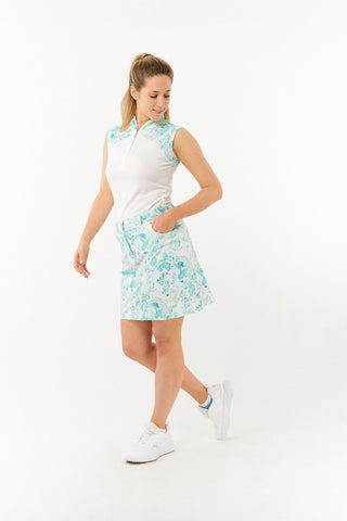 Pure Golf Ladies Spirit Sleeveless Golf Polo Shirt - Aquamarine Lake