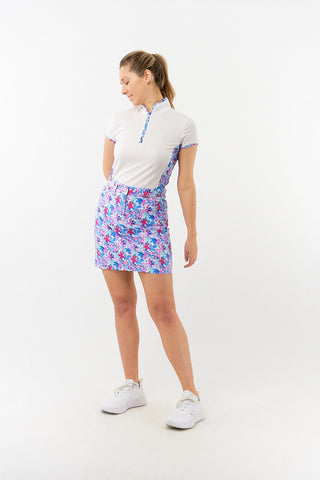 Pure Golf Bliss Cap Sleeve Polo - Watercolour Daydream